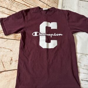 Champion Men's Burgundy Short Sleeve Tee Vintage extra thick size small
